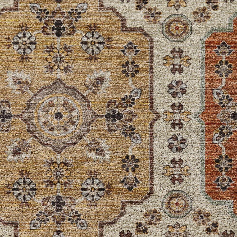 Dalyn Rug Company Silk Road Linen, Mocha, Copper, Gold and Sky 1&#39;8&quot; x 2&#39;6&quot; Area Rug, , large