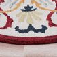 L&R Resources Sinuous Electric Floral Medallion 6" Round Red, Yellow, Cream and Navy Area Rug, , large