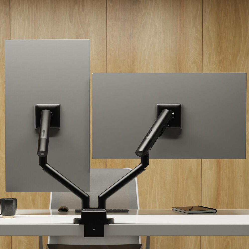 Kanto Dual Monitor Desk Mount for 17" - 35" Displays in Black, , large