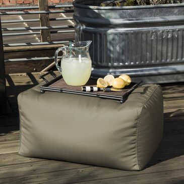 Jaxx Leon Outdoor Bean Bag Ottoman in Taupe, , large