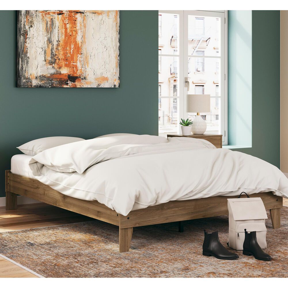 Ashley Deanlow Queen Platform Bed in Honey Brown, , large