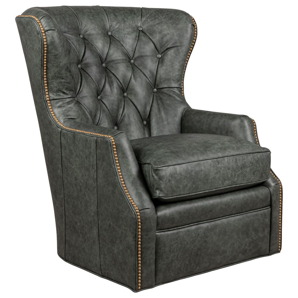 Smith Brothers Swivel Chair in Green, , large