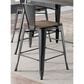 Furniture of America Patterson Counter Height Chair in Dark Bronze and Dark Oak (Set of 2), , large