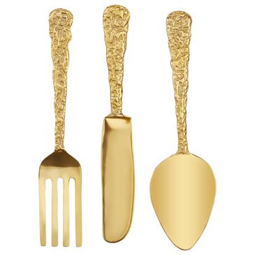 Maple and Jade 23" x 6" Wall Decor in Gold (Set of 3), , large