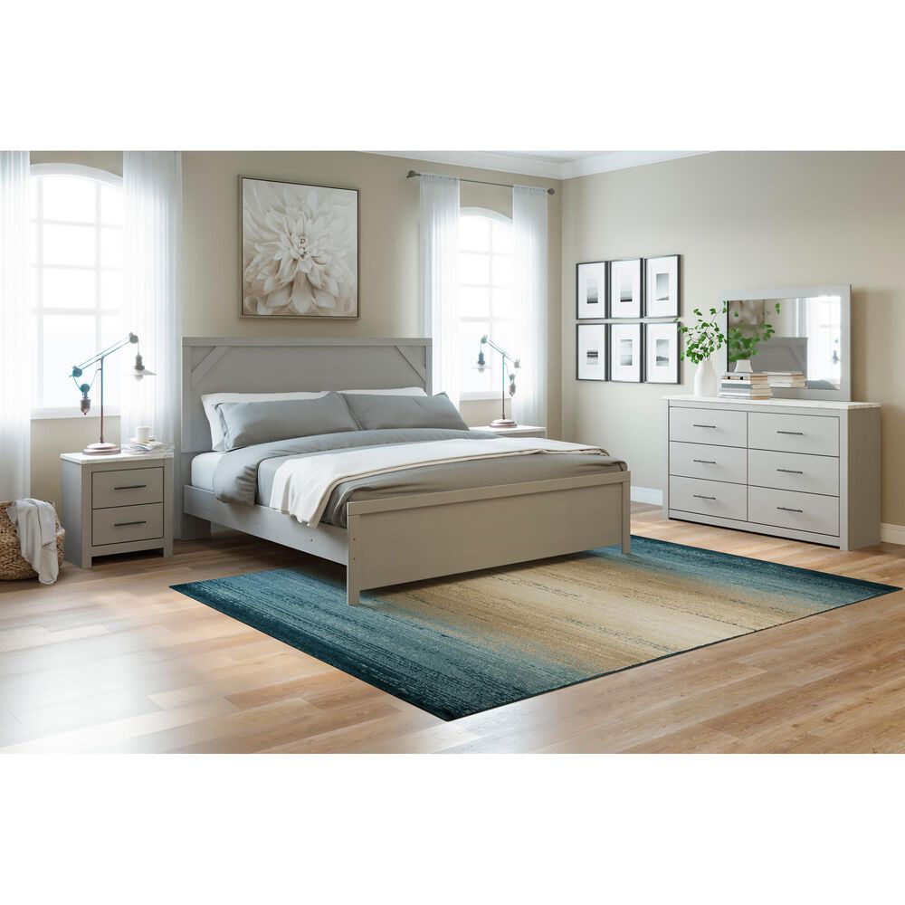 Ashley Cottonburg 6 Drawer Dresser in Light Gray and White, , large