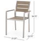 Hearth and Haven Outdoor Dining Chair with Faux Wood Seat in Natural and Silver (Set of 2), , large