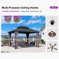 HOMLUX 10" x 12" Outdoor Hardtop Gazebo with Galvanized Steel Roof, Netting, and Curtains Gray, , large