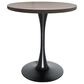Leisuremod LeisureMod Bristol Dining table, Black Base with 27 Round Dark Walnut MDF top, , large