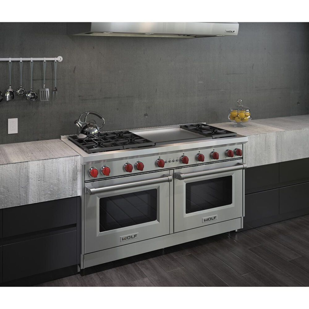 Wolf 60&quot; Professional Gas Range w/Double Griddle, , large