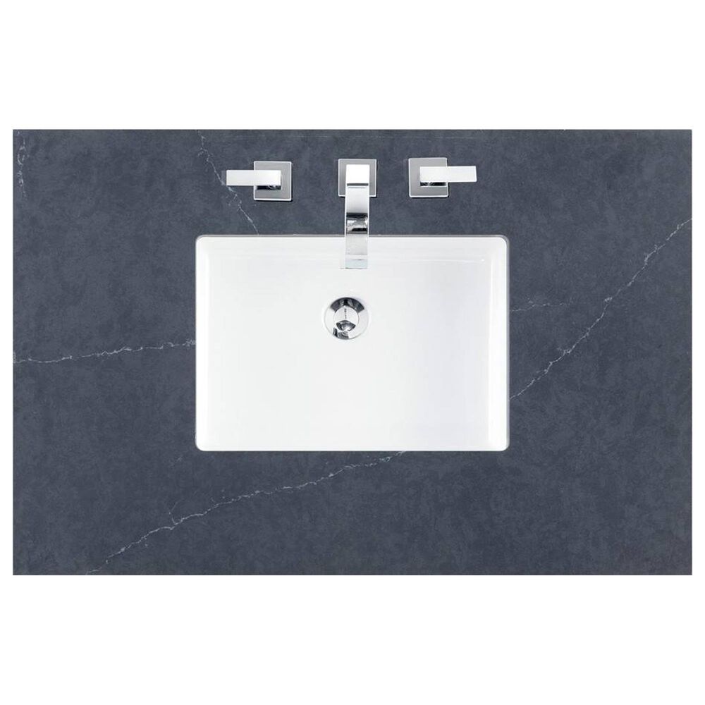 James Martin Vanities Brookfield 48&quot; Single Bathroom Vanity in Antique Black with 3 cm Charcoal Soapstone Quartz Top and Rectangle Sink, , large