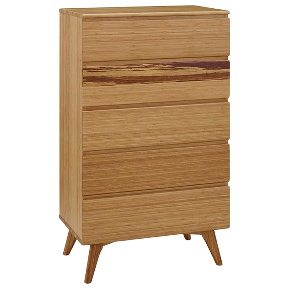 Natural Bamboo Furnishings 5 Drawer High Chest in Caramelized, , large