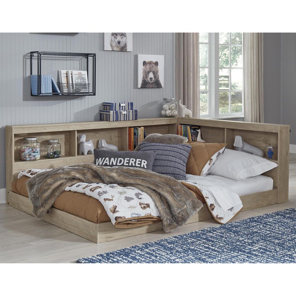 Signature Design By Ashley Oliah Twin Bookcase Corner Bed In Natural Nebraska Furniture Mart