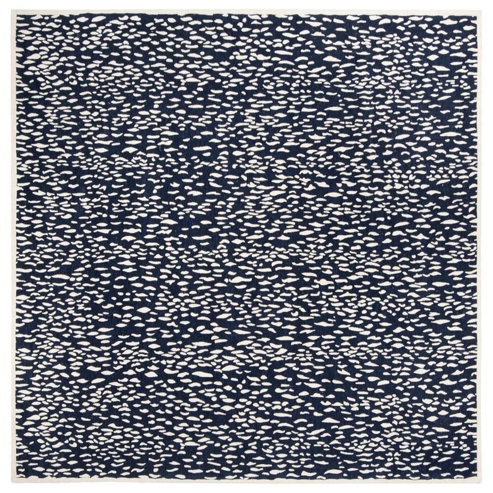 Safavieh Marbella 6" Square Navy Blue and Ivory Area Rug, , large