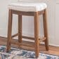 Linon Home Decor Claridge Counter Stool with Natural Cushion in Rich Brown, , large