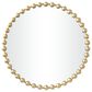 Maple and Jade 36" Round Metal Wall Mirror with Beaded Detailing in Satin Gold, , large