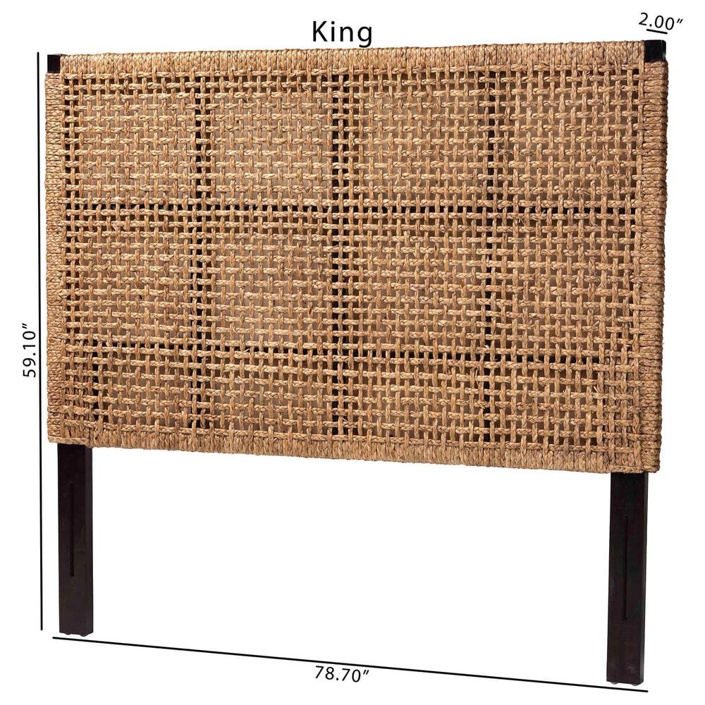 Baxton Studio Alise King Headboard in Natural Brown and Dark Brown, , large