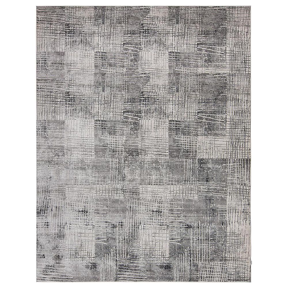 Harounian Rugs Sunbrella S10-13D 8' x 11' Silver and Black Area Rug, , large