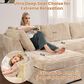 HOMLUX 8-Piece Mod L-Sectional with Chaise in Beige, , large