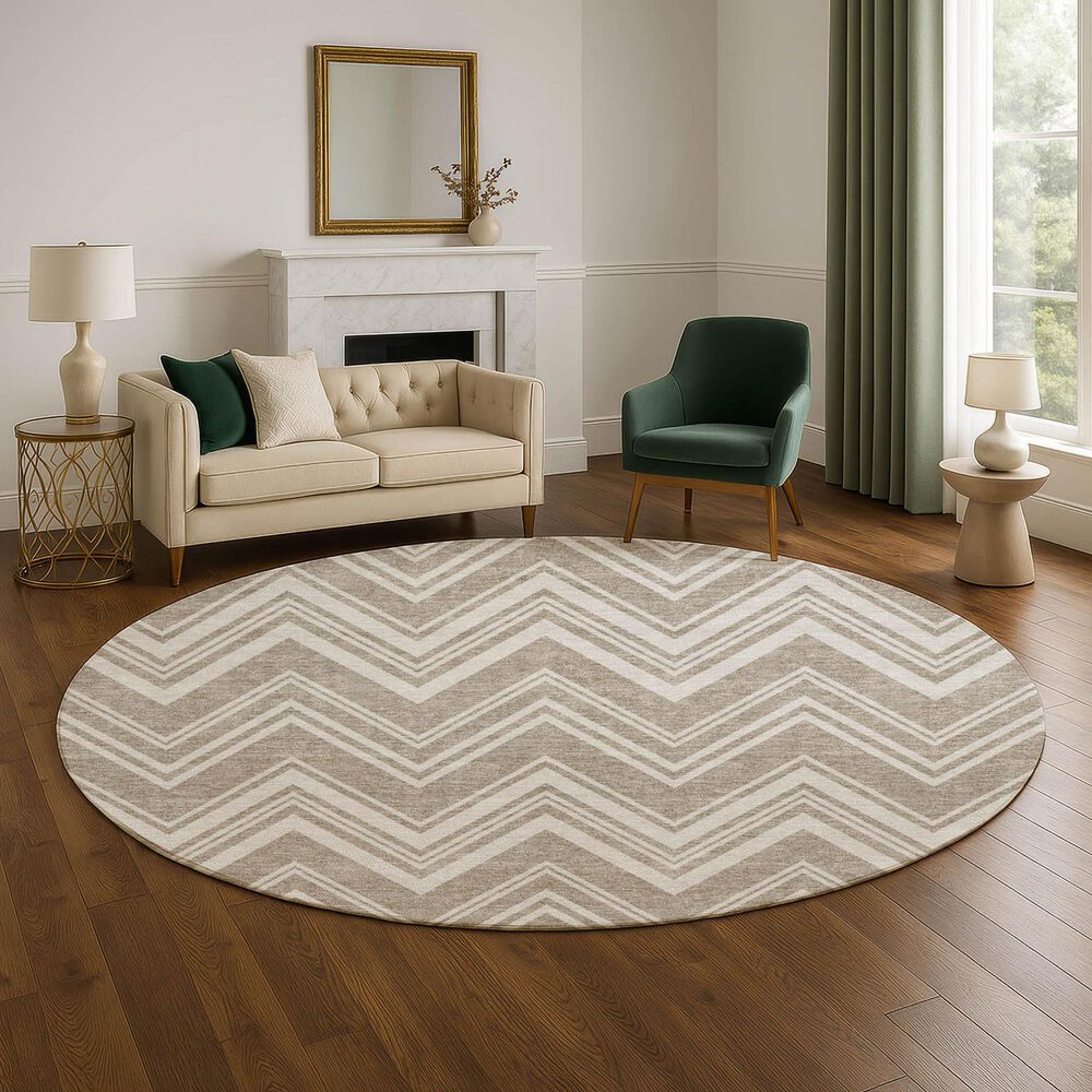 Dalyn Rug Company The Reserve TR17 Khaki 8&#39; Round Indoor/Outdoor Area Rug, , large