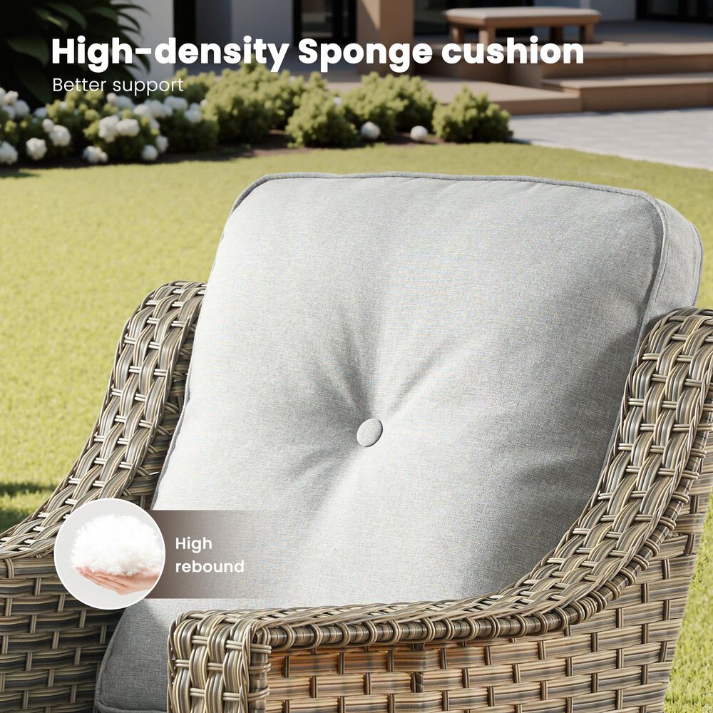 HOMLUX Outdoor Arm Chair in Gray (Set of 2), , large