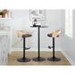 LumiSource Grotto Swivel Barstool with Brown Faux Leather Upholstery in Black and Natural (Set of 2), , large