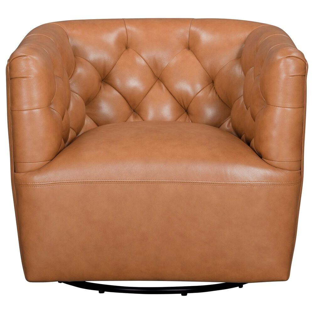 Italiano Furniture Cambria Mira Swivel Chair in Caramel Brown, , large