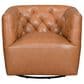 Italiano Furniture Cambria Mira Swivel Chair in Caramel Brown, , large