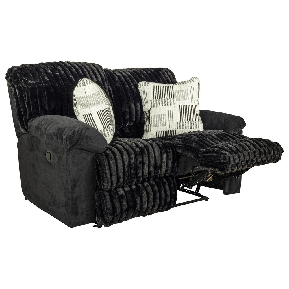Catnapper Comet Lay Flat Reclining Loveseat in Black, , large