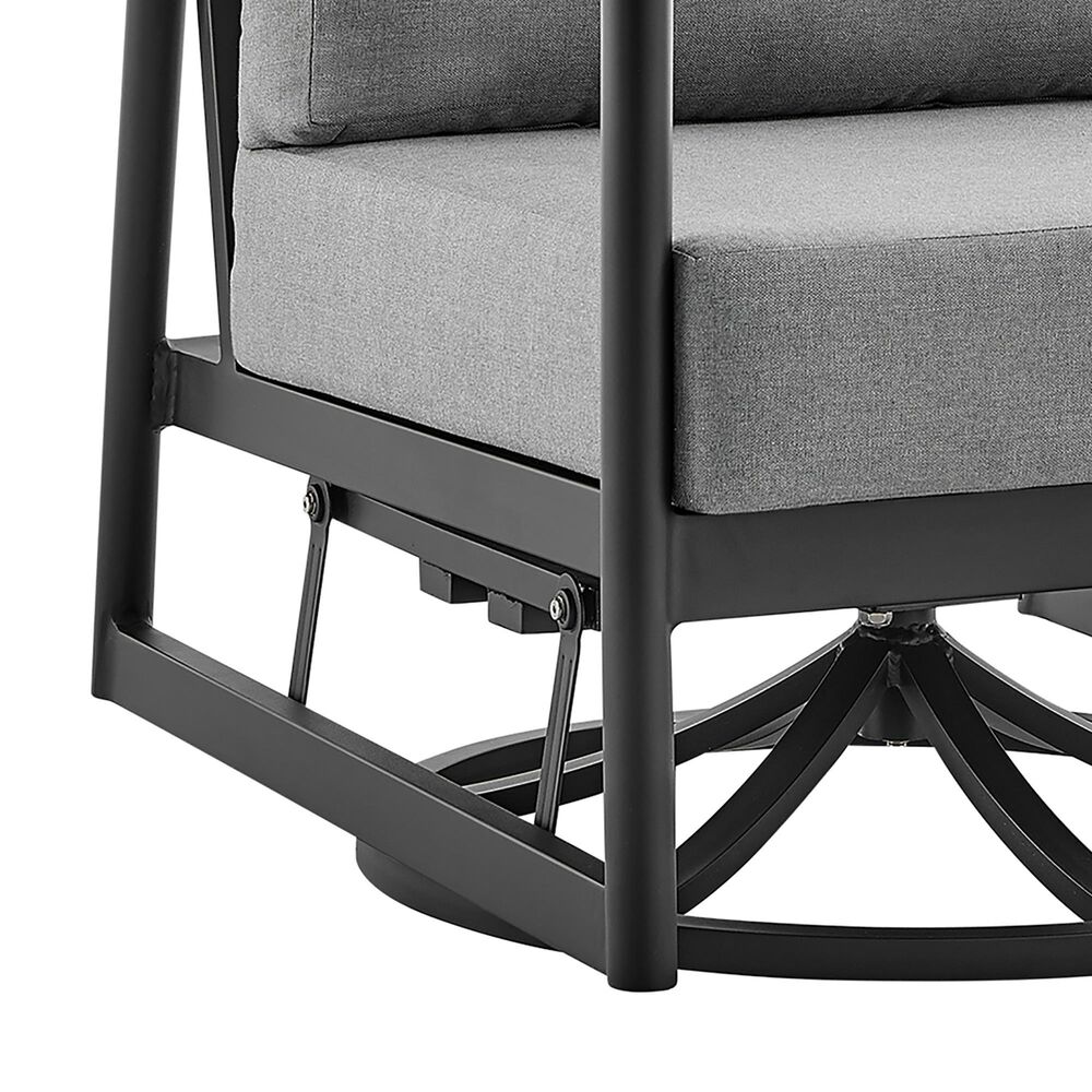 Hearth and Haven Crown Outdoor Patio Swivel Glider Lounge Chair in Gray, , large