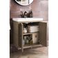 James Martin Vanities Linden 24" Single Bathroom Vanity in Whitewashed Walnut with 5 cm White Glossy Resin Top and Rectangular Sink, , large