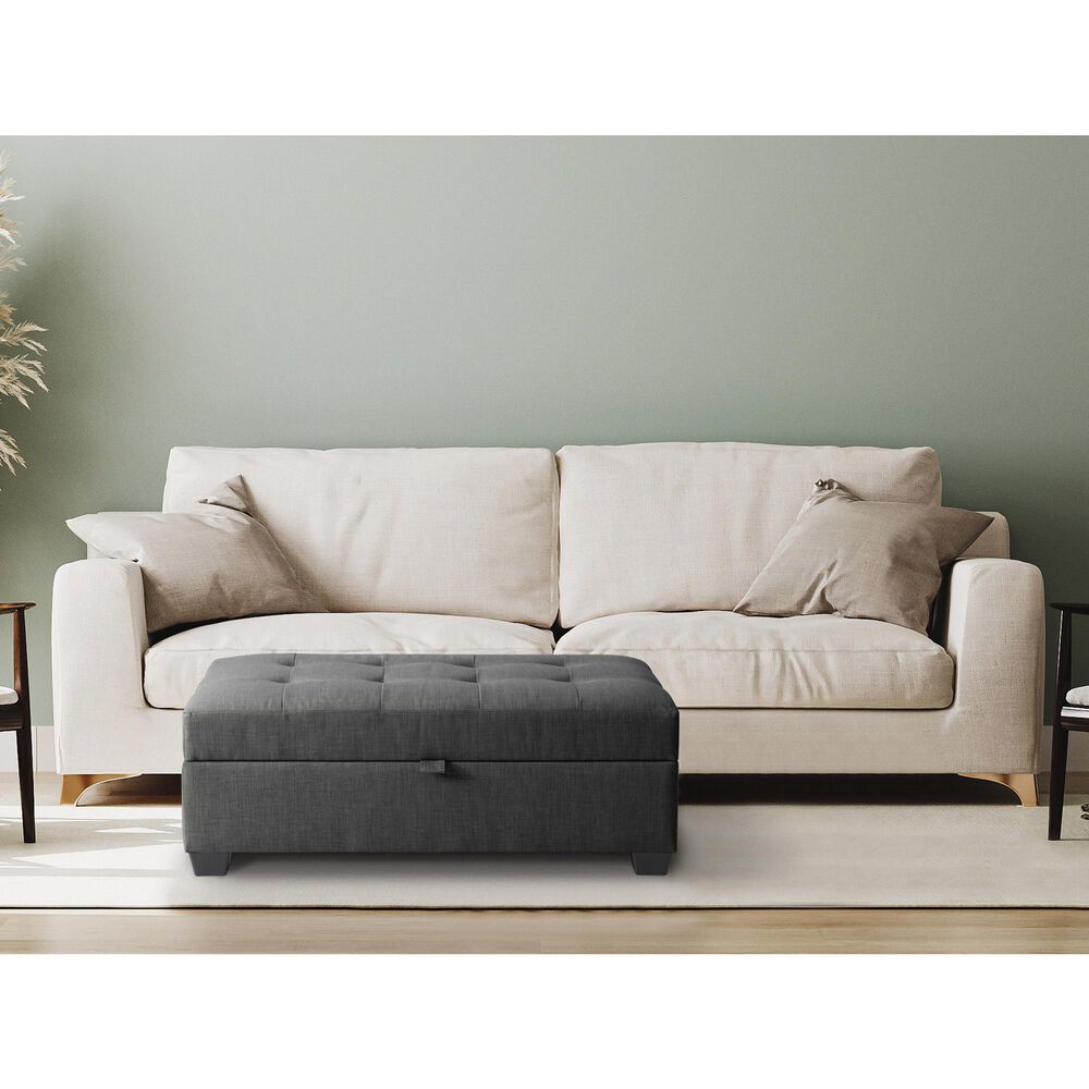 CorLiving Antonio Storage Ottoman in Gray, , large