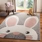 Safavieh Carousel 4" x 6" Pink and Grey Kids Area Rug, , large