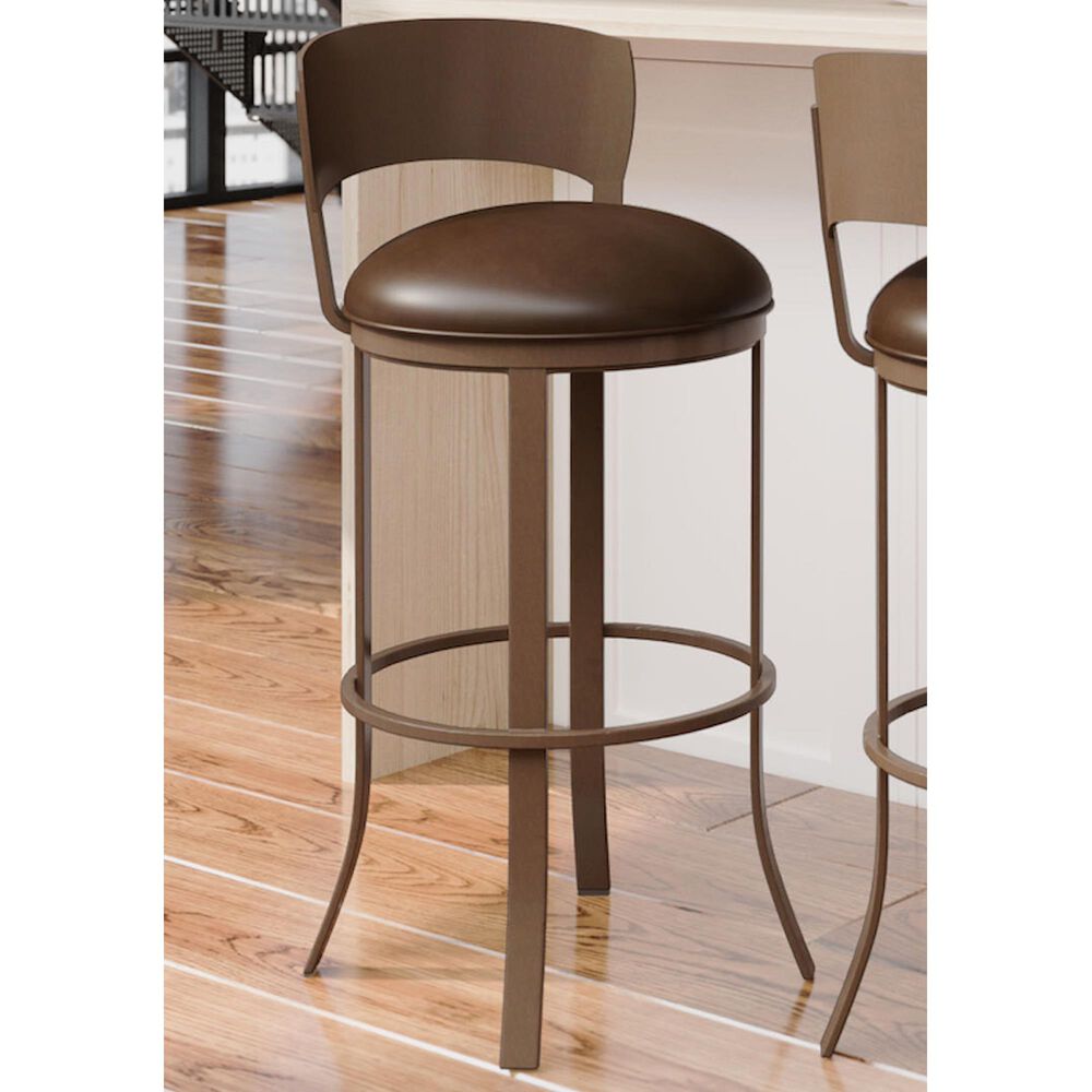 Delaware Dining Bailey 30" Swivel Barstool in Sun Bronze/Dark Brown, , large