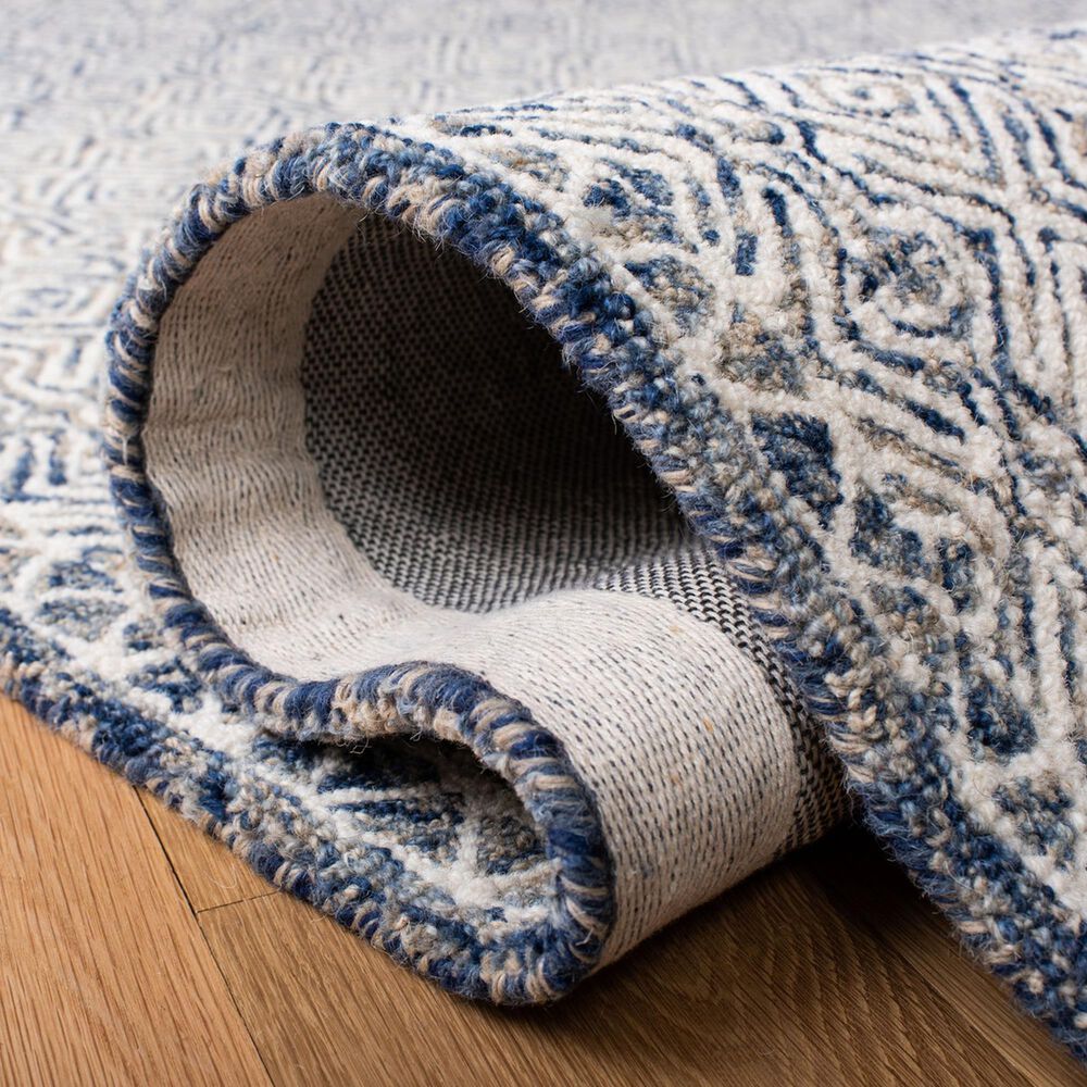 Safavieh Micro-Loop MLP526N 10&#39; x 14&#39; Navy and Ivory Area Rug, , large