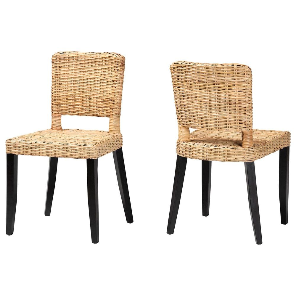 Baxton Studio Dermot Side Chair in Dark Brown and Natural Brown (Set of 2), , large