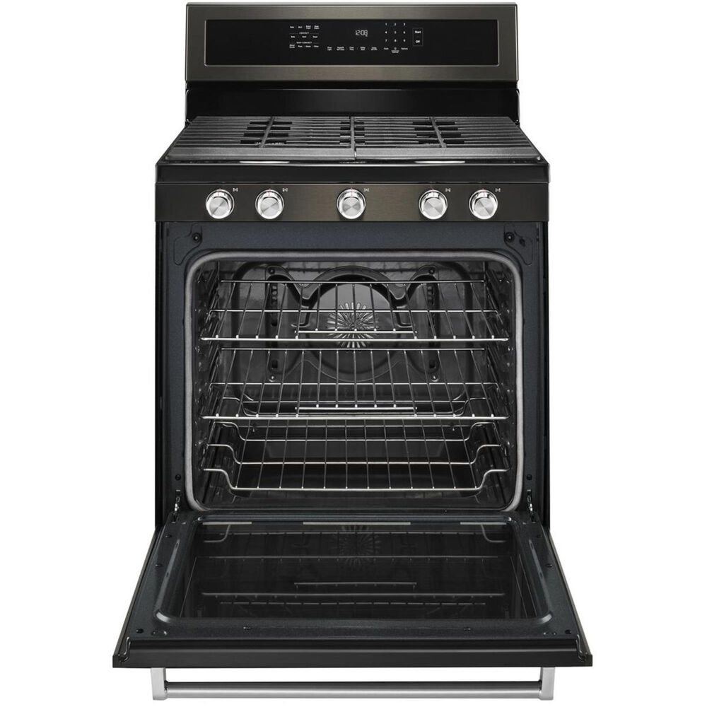KitchenAid 30" Gas Range in Black Stainless Steel NFM