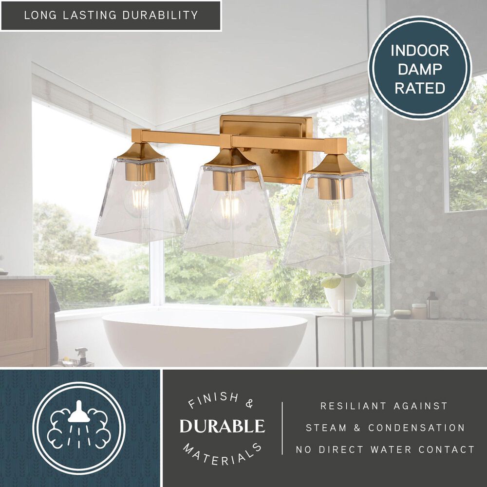 Vaxcel Wallingford 3-Light Bathroom Vanity in Modern Gold, , large