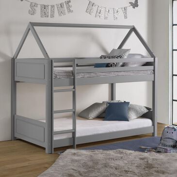 Linden Boulevard Georgie Twin over Twin Bunk Bed in Gray, , large