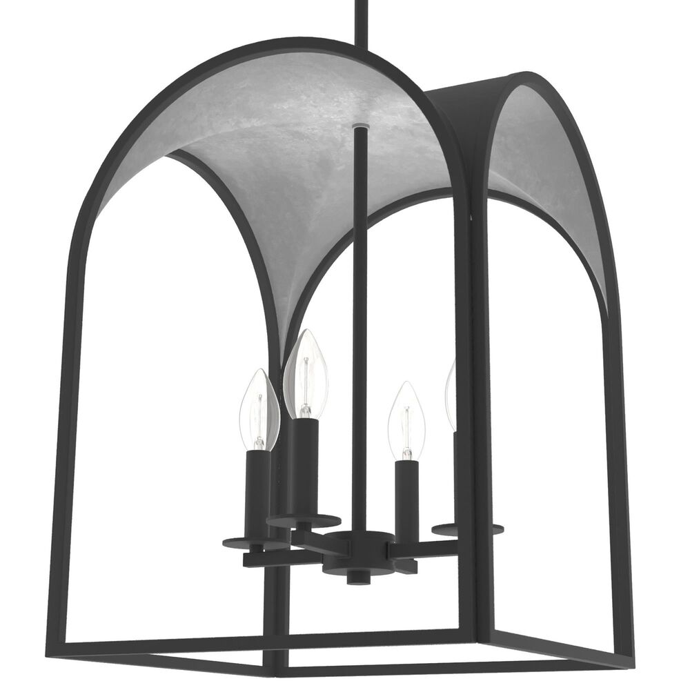 Hunter Dukestown 15&quot; 4-Light Lantern Pendant in Natural Iron and Gold Leaf, , large