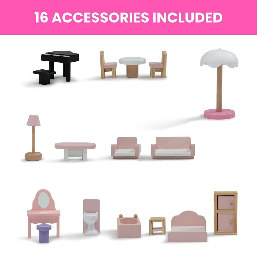 Delta Children Little Gem Dollhouse with 3-Story and 4 Rooms in Multicolor, , large