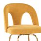 LumiSource Ava Swivel Counter Stool with Yellow Fabric Upholstery in Gold (Set of 2), , large