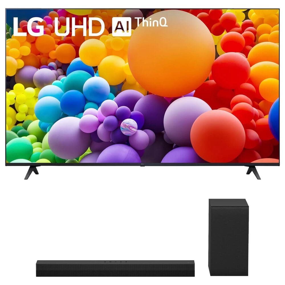 LG 65" Class UHD Series 4K UHD - Smart TV with 2.1 Channel Sound Bar and Wireless Subwoofer in Black, , large