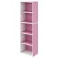 HOMLUX 5-Tier Reversible Bookshelf with Decorative Open Shelves in White and Pink, , large