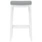 Linon Home Decor Claridge Bar Stool with Light Grey Cushion in White, , large