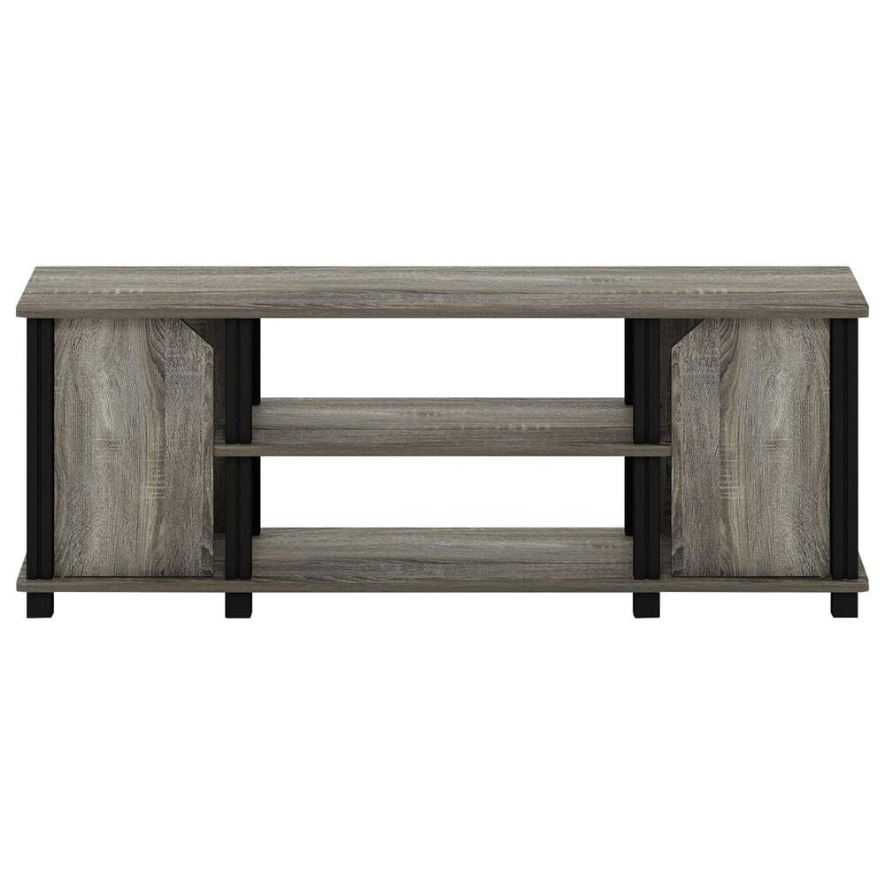 HOMLUX 43.8" TV Stand with 2-Door in French Oak and Black, , large