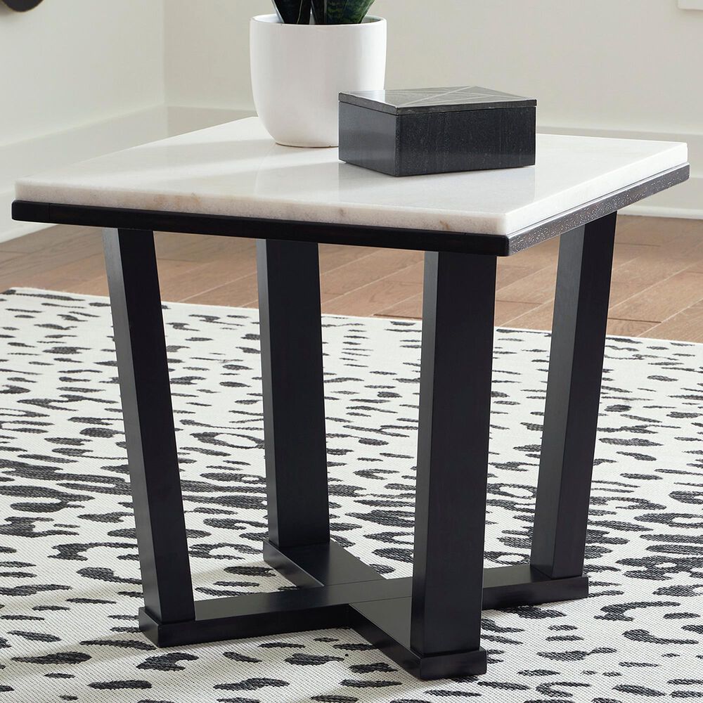 Ashley Frostead End Table in White and Dark Espresso, , large