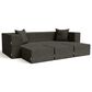 Jaxx Zipline 4-Piece Stationary Convertible Sleeper Sofa in Charcoal Velvet, , large
