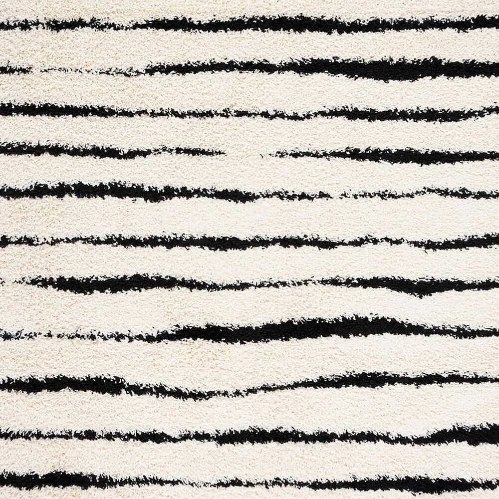 Safavieh Venus Shag VNS603A 2&#39;2&quot; x 8&#39; Ivory and Black Runner, , large