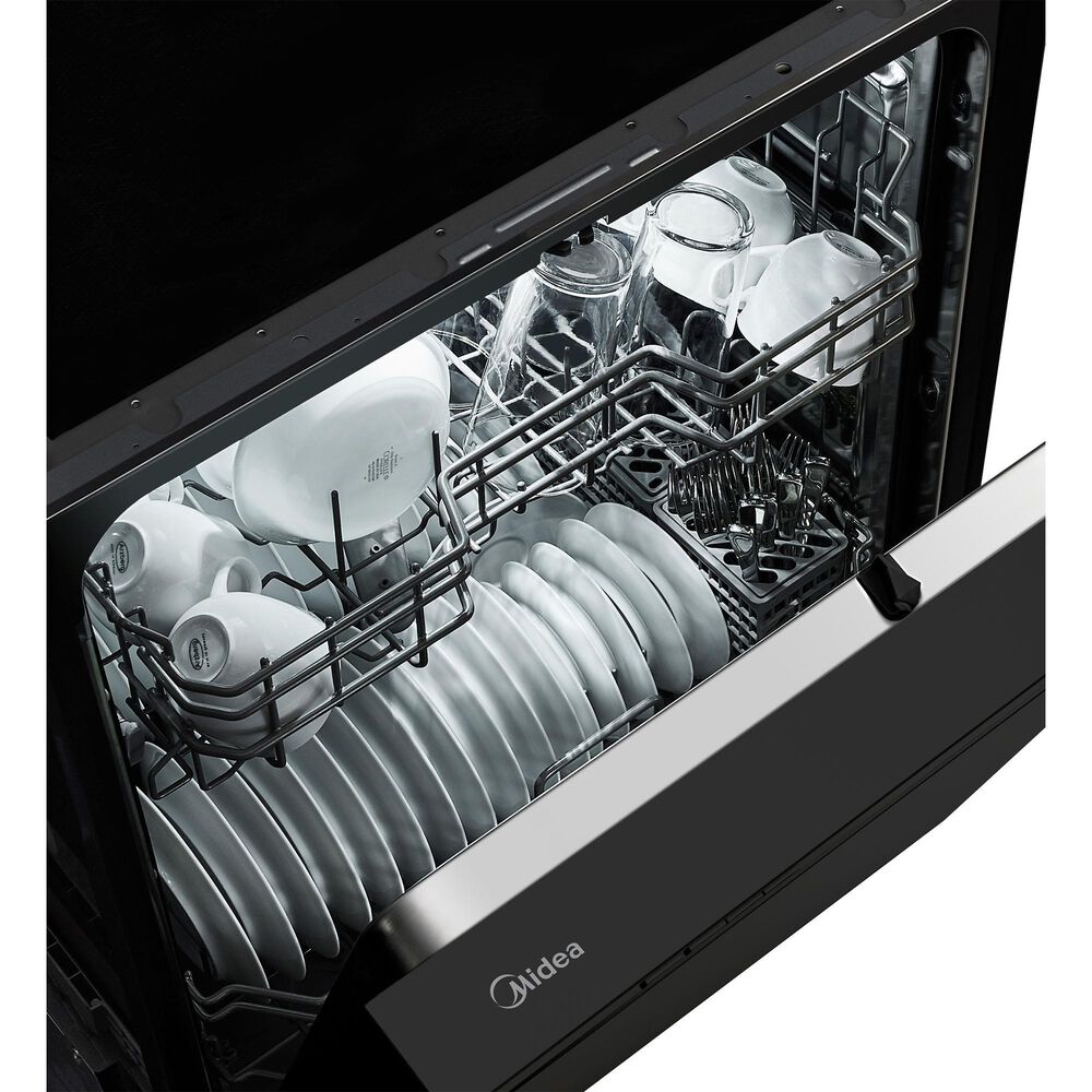 Midea 24&quot; Front Control 2-Rack Hybrid Tub Dishwasher in Black, , large