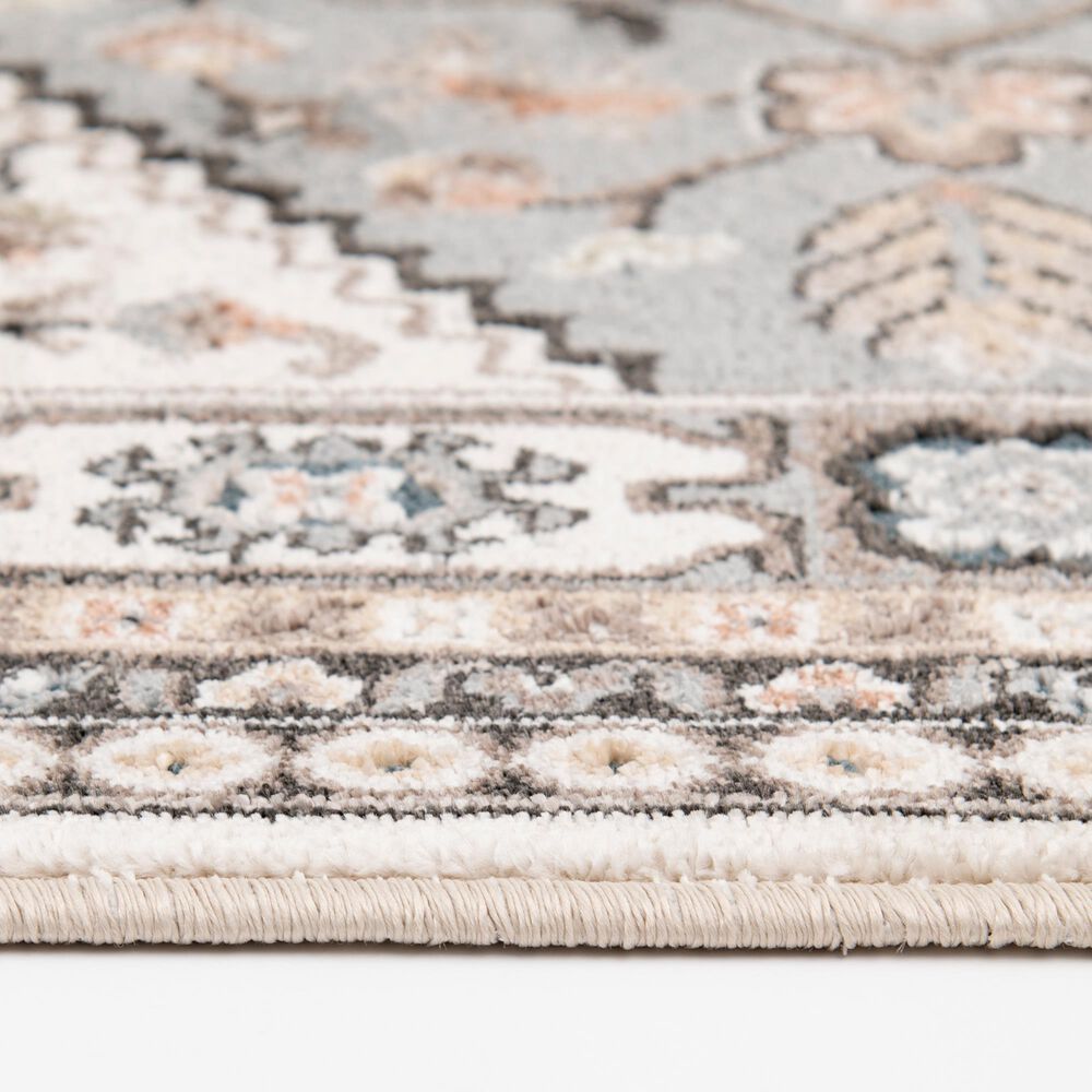 Central Oriental Heirloom Elowen Sky Blue and Champagne 5&#39;3&quot; x 7&#39;7&quot; Area Rug, , large
